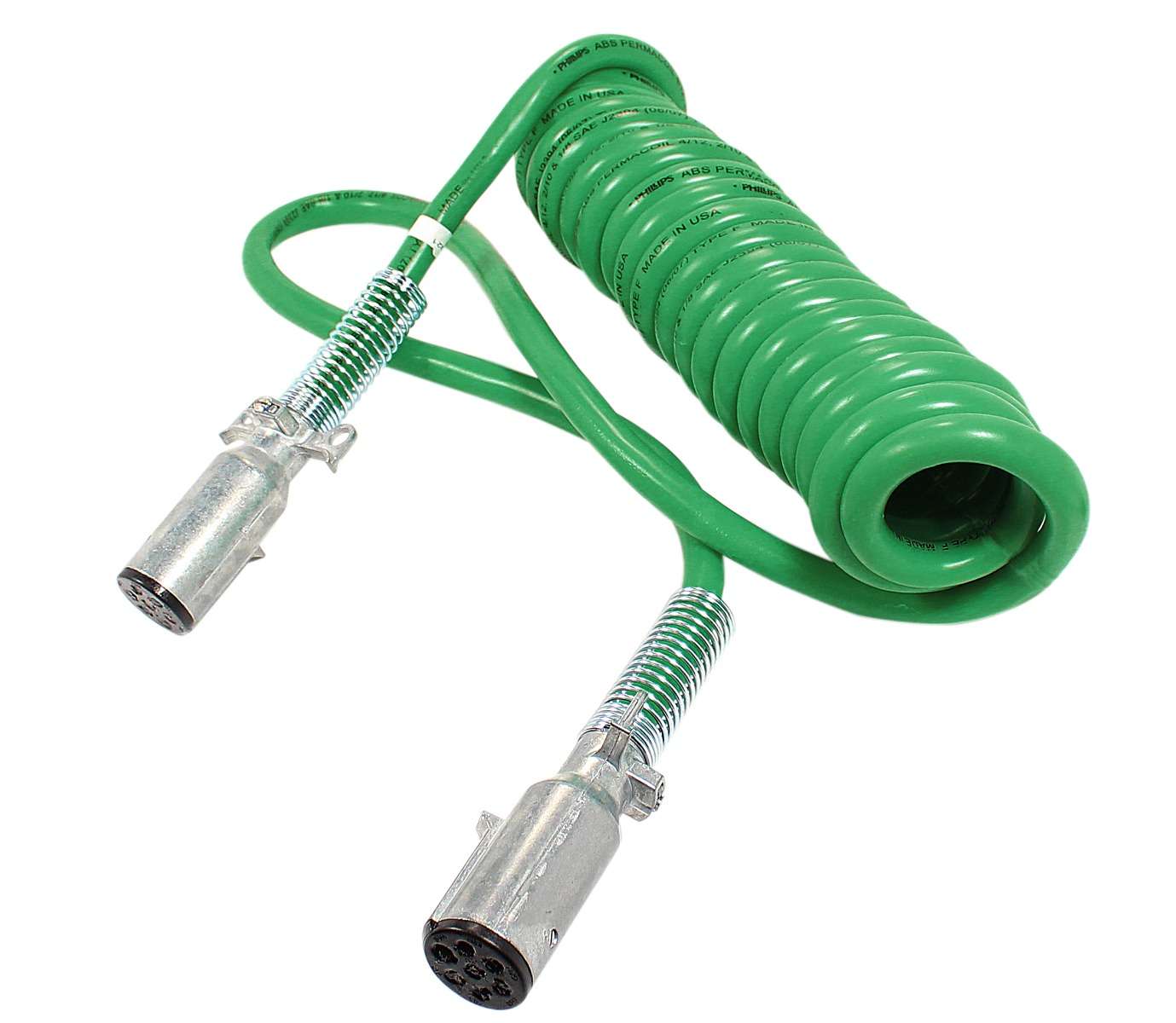 30-4921 - Phillips - 15' 7-Way Green Abs Coiled/Re