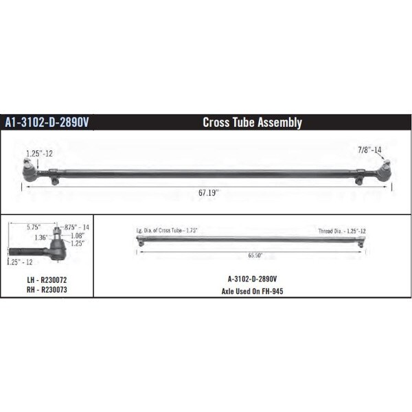 Meritor Genuine AY-TIE ROD/ENDS - A13102D2890V