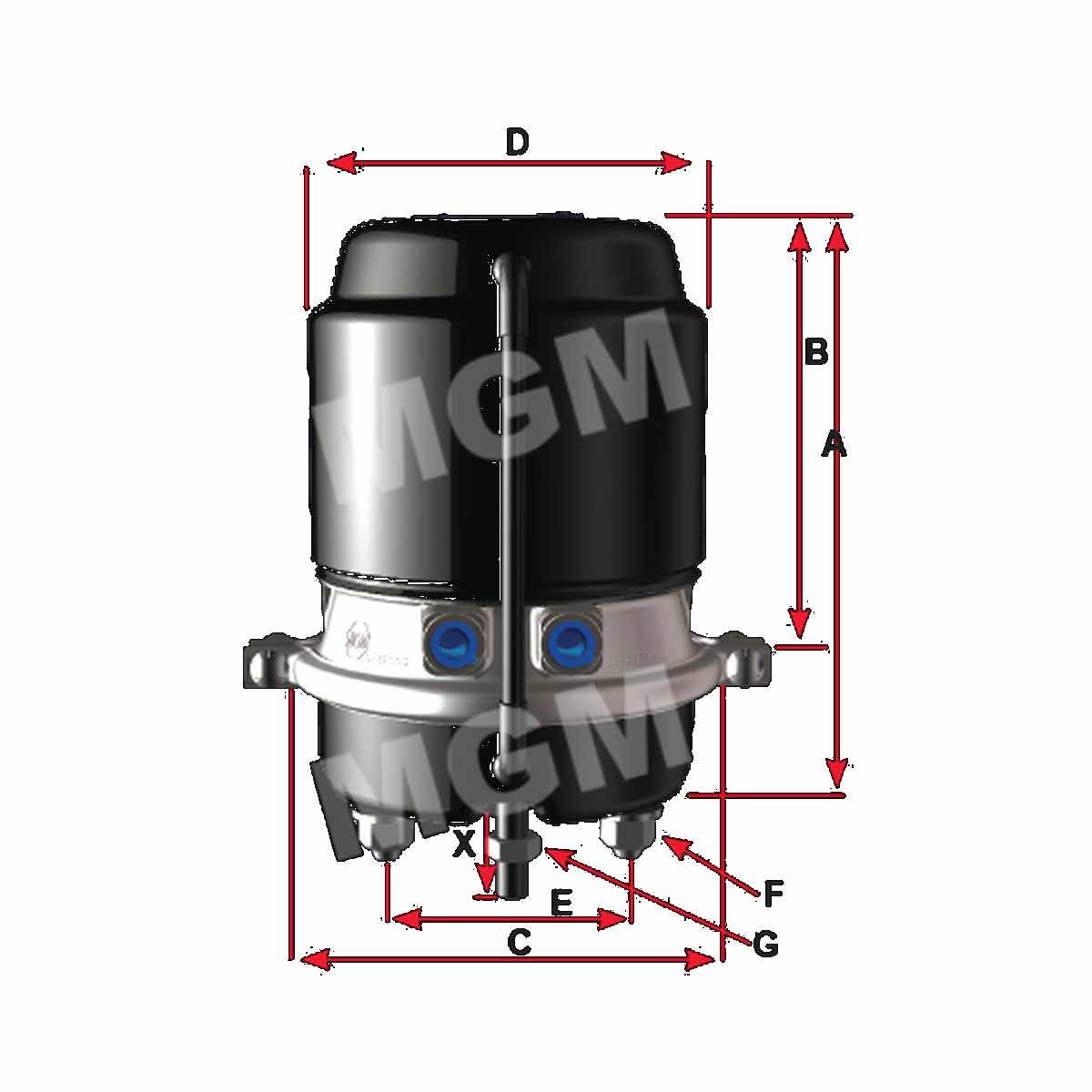 MGM MJS3030ET Combo Brake Chamber - MJS3030ET085