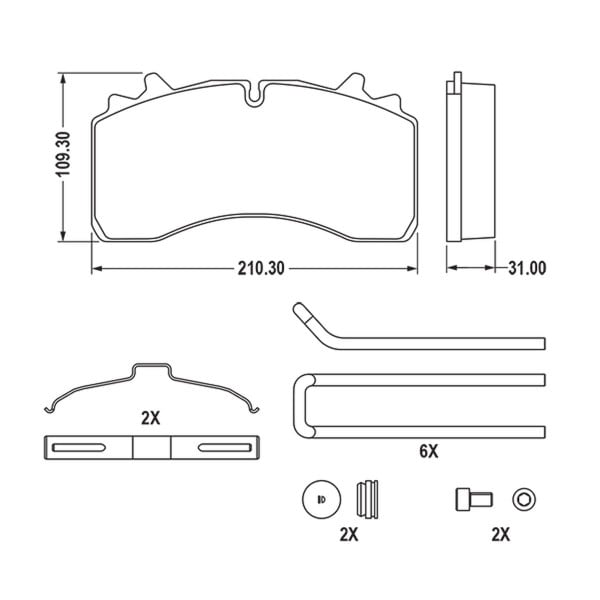 MPBDH1777HD - Haldex - Air Disc Brake Pads For Wabco