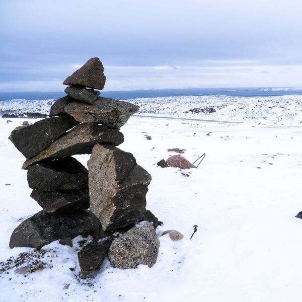 Inukshuk in Iqaluit, Nunavut