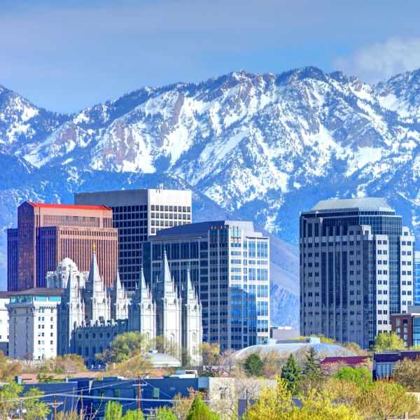 Snowy Mountains near Salt Lake City, Utah 