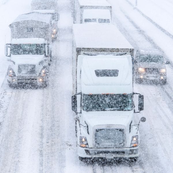 Winter traffic in Toronto, Ontario